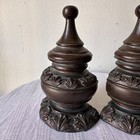 Vintage Ornate Bookends Pair Bronze Tone Acanthus Leaf Classical Decor