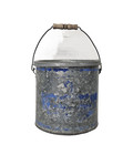 Vintage Galvanized Minnow Bucket  Portable W  Handle Fishing Collector
