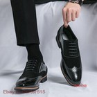 Fashion Mens Brogue Wing Tip Multi Color Lace Up Wedding Dress Formal Shoes Size