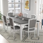 Rustic 7pcs 78    Extendable Dining Table Set W Removable Leaf  6 Dining Chairs
