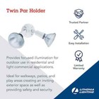Outdoor Flood Light Fixture 2-bulb White Adjustable Head Safety Security Lamp