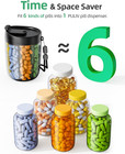 Travel Pill Organizer Bottle 6 Compartment Vitamin Medicine Case With Cup Holder