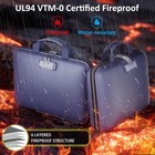 Fireproof File Organizer With Lock  Hard Case Fireproof Document Box With 13