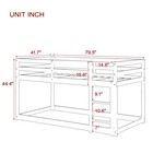 Twin Over Twin Low Bunk Bed Loft Bunk Bed Wood Bed For Kids Adults Dorm Bedroom