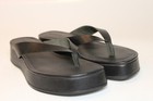 Reformation New Model  Zayne Black Platform Comfort Thong Sandals Womens