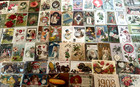 Big Lot Of 100 Vintage Holidays Greetings Antique Postcards 2 Santa s in Sleeves