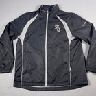 Vintage Chicago White Sox Reebok Men Large Full Zip Windbreaker Black 2000s Y2k