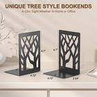 Vfine 4-piece Modern Metal Bookends For Shelves  Black Bookend 2 Pairs