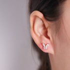 Ships From The Us Butterfly Shape Earrings Moissanite Stone 925 Silver Stud Gift