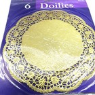 Lot 50 Vtg Royal Lace Round Gold Foil   White Paper Lace Doilies   5   -10 5   