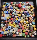 Krobo Bead Soup Lot 160pcs     Ghana Recycled Glass Trade Beads Assorted Mix 5   30m