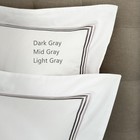 White Pillow Shams King Size Set Of 2  100  Cotton Luxury Hotel 3-lines Embroide