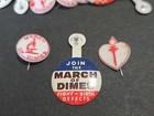 Large Lot Of Vintage March Of Dimes Tab Back And Pins Back Buttons