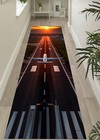 Airplane Runway Rug     Black Kids Carpet With White Jet     Long Hallway Play Mat    