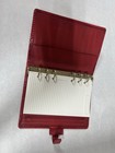 Filofax Personal Red Genuine Lizard Skin Leather Organizer Made In Usa Vintage