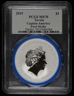 2019 Pcgs Ms 70 Tuvalu Marvel Captain America 1oz  9999 Silver First Strike