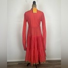 Biba Embellished Gold Embroidery Indian Kurta Maxi Dress 36 Pink Kaftan Gipsy