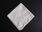 Vintage Swiss Appenzell White Embroidery Flower Wedding Bride Handkerchief