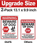 2 Pack Beware Of Dog Signs  13x9 9 Inch Reflective Tin Sign Beware Of Dog For Fe