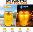 Solar Strobe Warning Light  Bright Led Safety Beacon  Auto On off Solar Flashing