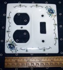 Abigail Adams Blue Flower Toggle  Socket Porcelain Wall Light Switch Cover 