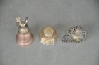 3 Pc Vintage Brass   Copper Handcrafted Solid Different Inkpot well