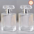 2 Pcs 50ml Empty Refillable Travel Glass Perfume Bottle With Spray Atomizer