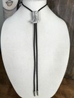 Vintage Genuine Siskiyou 1991 Usa Silver Pewter  Western Bolo Tie