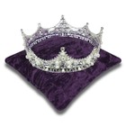 Eggplant Purple Crushed Velvet Tiara Crown Handmade Display Pillow  5 5  - 8 5  