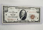 1929  10 National Currency Brown Seal Note Frb Of New York  New York Nice Crisp