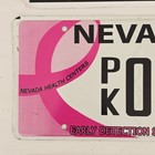 Nevada Early Detection Save Lives License Plate      Nv Pink Cancer Ribbon Pk 0801