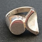 Vtg Sterling Silver Ring Brutalist Modernist Sculptural Abstract Artisan Ooak 7