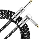     donner 10ft Electric Guitar Cable 1 4  Instrument Cord Right Angle To Straight