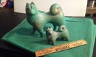 2 Japanese Art Figures Statues Shiba Inu Dogs Solid Iron Large   Small 3-lb s