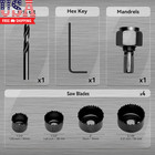 6pcs Hole Saw Kit 1-1 4  To 2-1 8  32-54mm  Hole Saw Set In Case With Mandrels A