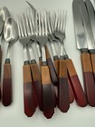 1930s Bakelite 27 Piece Flatware Red   Butterscotch Art Deco Mcm Vintage Cherry