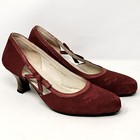 Spieth   Wensky Valeska Womens Pump Leather Suede Red Bow Accent  Heel Sz 38