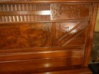 Antique Full Size Late 19th Century Victorian Eastlake Walnut Bed