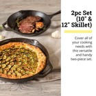 Lodge Chef Seasoned Cast Iron Skillet  Set Of 2  10    12  Skillet 