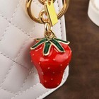 Coach Strawberry Bag Charm Keychain Resin And Metal Brass Keychain Ornament New