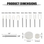 Lasnten 64 Pcs Wool Felt Polishing Tips Wheel Polishing Bits Buffing Mounted    