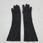 Vintage Womens Black Leather Opera Gloves Long Evening Formal Elbow Length