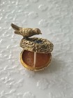 Vintage Max Factor Perfume Solid Hinged Box  Hypnotique Spring Song Bird Nest