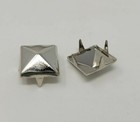 100 Pcs Silver Tone Metal 9mm Square Nailheads Pyramid Domed Rivets Studs Crafts