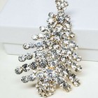 Clear Ice Crystal Christmas Tree Pin Brooch Rhinestone Holiday
