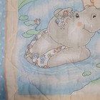 Baby Crib Quilt Multicolor Animal Theme Quilted Blanket With Ruffled Edge