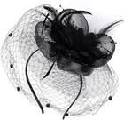 Women s Fascinators Hat Tea Party Hats 50s Flower Feather With Veil Headwear