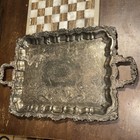 Vintage Sheridan Large Silver Plated Victorian Style Serving Platter Tray 16x25