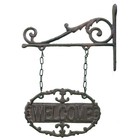 Cast Iron Hanging Welcome Sign Outdoor Wall Decor Rustic Vintage Style