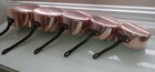 Vintage Set Of 5 Heavy Copper Saucepan Pots Made In France With Iron Handle